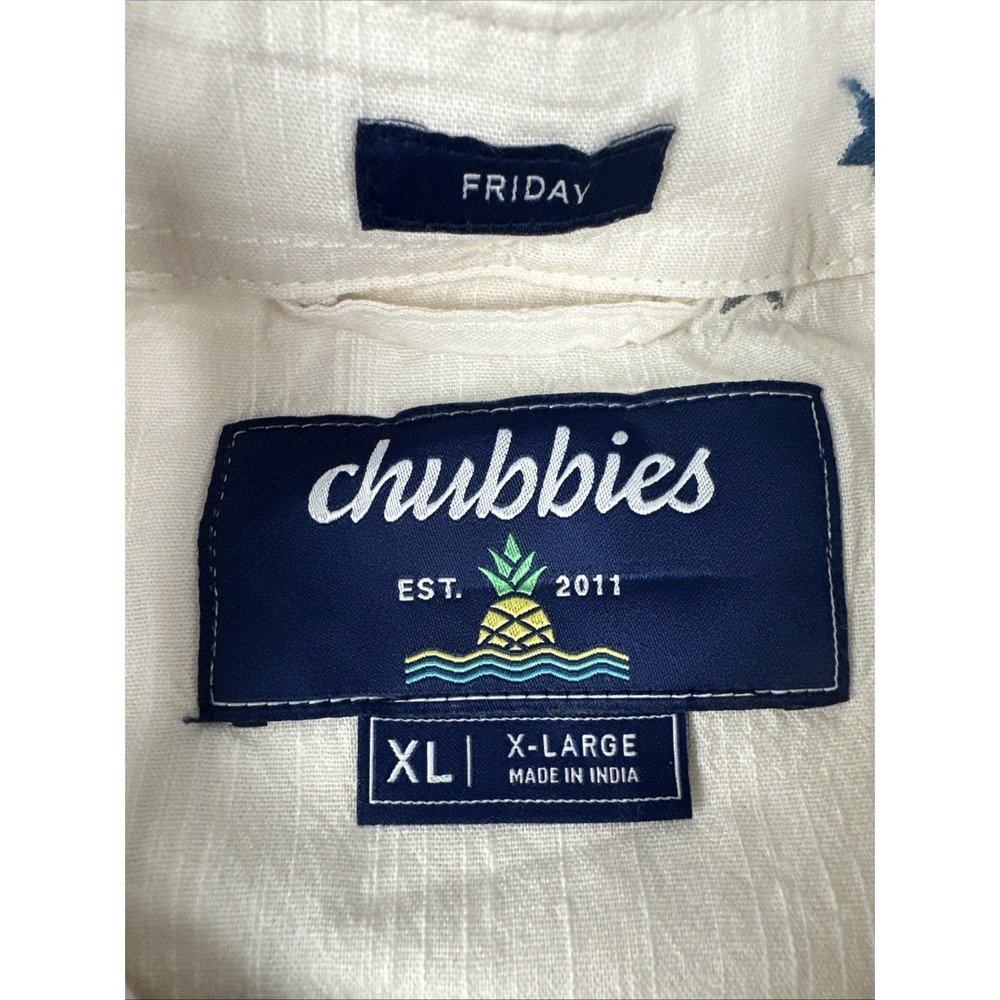 NWT Chubbies Mens All Stars No Stripes Resort Weave Friday Shirt Button Up Sz XL - Picture 4 of 9